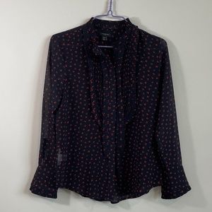 Ann Taylor Blue Chiffon Blouse